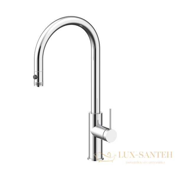 смеситель для кухни под фильтр с выдвижным изливом paulmark galant ga213077-cr, хром