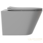 унитаз подвесной aqueduto cone, con0110, 525*360 безободковый, сиденье с микролифтом, серый матовый