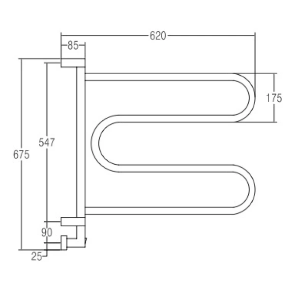 полотенцесушитель электрический margaroli aria 500/sq box поворотный, хром