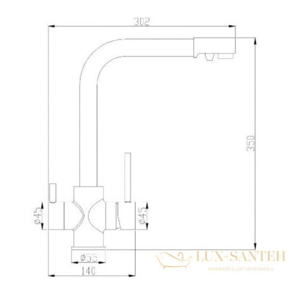 смеситель zorg steel hammer sh552bronze для кухни, бронза