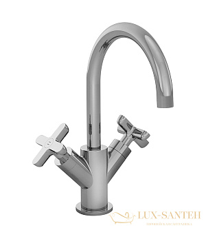 смеситель для раковины fantini icona classic, 53 02 r056f, с донным клапаном, излив 160мм, хром