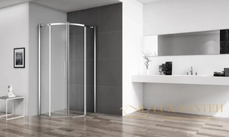 душевой уголок belbagno acqua-r-2 acqua-r-2-80-c-cr 80x80 см, стекло прозрачное
