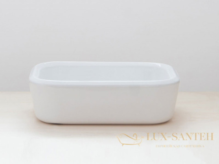 раковина накладная hatria pencil y1gf01, без отверстий для смесителя, без перелива, 55x38x16.5 см, белый глянцевый