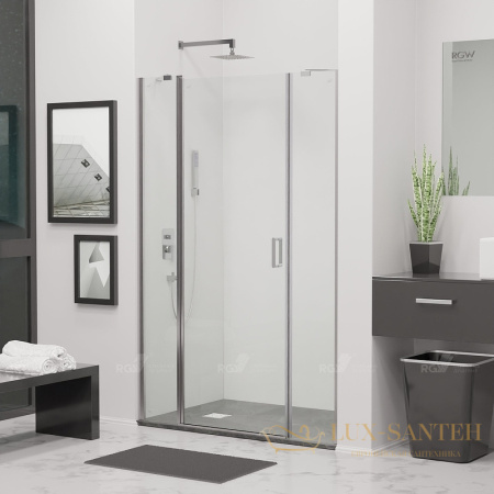 душевая стенка rgw 06220904-11 z-09 40, профиль хром, стекло прозрачное