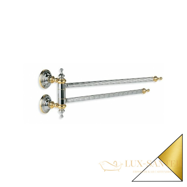 полотенцедержатель двойной stil haus giunone g16(04) поворотный, белый-золото