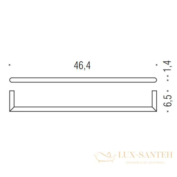 полотенцедержатель 46cм, colombo mini, b4010.gm, pvd графит матовый