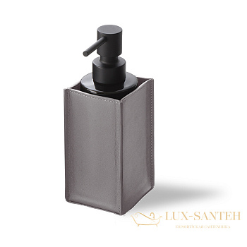 дозатор для жидкого мыла 200 мл, настольный, decor walther nappa ssp, 0939093, натуральная кожа, дымчато-серый/черный матовый
