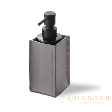 дозатор для жидкого мыла 200 мл, настольный, decor walther nappa ssp, 0939093, натуральная кожа, дымчато-серый/черный матовый