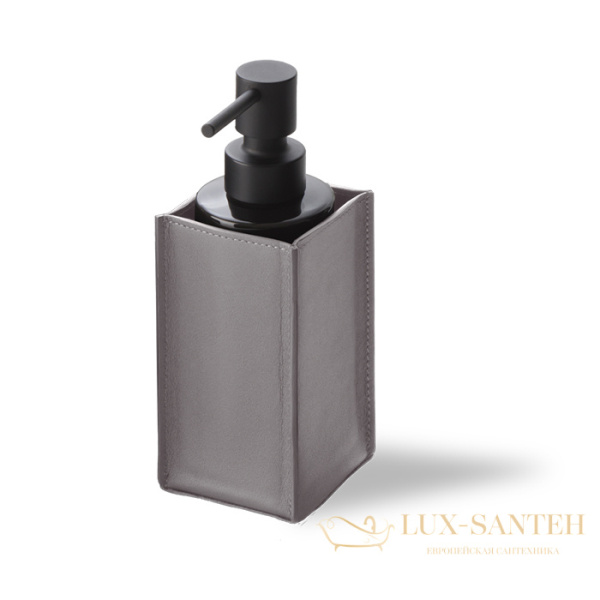 дозатор для жидкого мыла 200 мл, настольный, decor walther nappa ssp, 0939093, натуральная кожа, дымчато-серый/черный матовый