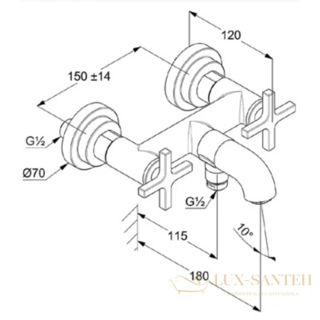 смеситель kludi nova fonte classic 205400520 для ванны, хром