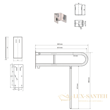 поручень bemeta help 301307082n, хром матовый