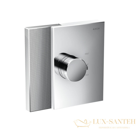 термостат встраиваемый axor edge, 46741000, для душа highflow, 1 потребитель (внешняя часть), с огранкой, хром