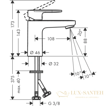 смеситель для раковины без сливного набора hansgrohe vernis blend 100 71580000 хром