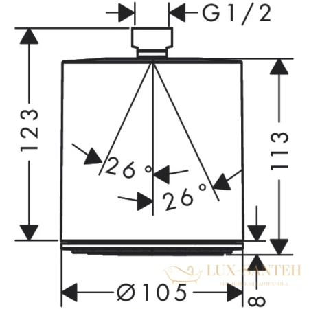 верхний душ hansgrohe pulsify 105 1jet 24130670 черный матовый