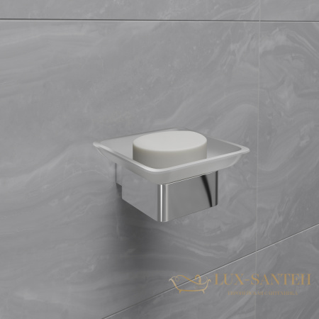 мыльница lemark smooth line 9741016 с держателем, хром