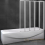 шторка на ванну cezares relax relax-v-5-120/140-p-bi-r 120 см r профиль серый, стекло рифленое