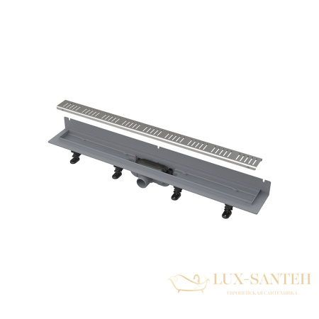 alcaplast водоотводящий желоб с порогами для перфорированной решетки и фиксированным воротником к стене apz30-650m, 650 мм