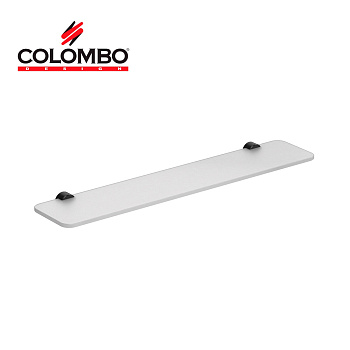стеклянная полка colombo design plus w4916.nm 60*12 см, черный матовый - стекло
