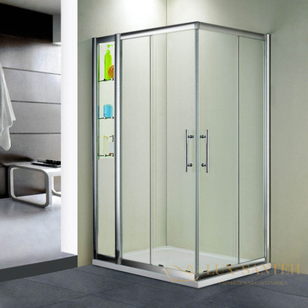 душевой уголок rgw hotel 03064303-11 ho-43 100x130, профиль хром, стекло прозрачное