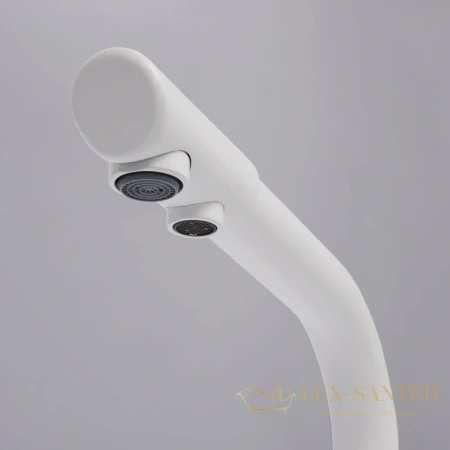 смеситель wasserkraft a8357 для кухни с подключением к фильтру, белый матовый