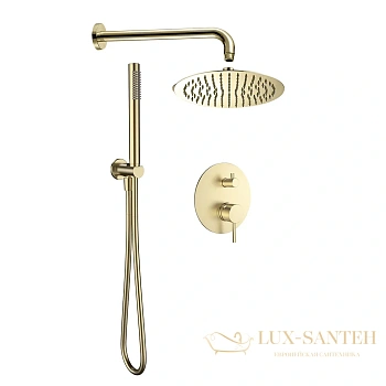 душевая система встраиваемая для душа aquame aqm8404bg, золото брашированное