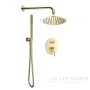 душевая система встраиваемая для душа aquame aqm8404bg, золото брашированное