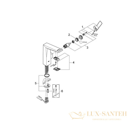 смеситель grohe allure brilliant 23112000 для раковины, хром