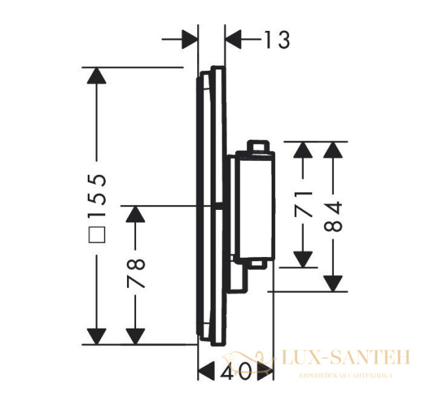термостат для душа встраиваемый hansgrohe showerselect comfort e, 15574700, белый матовый