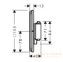 термостат для душа встраиваемый hansgrohe showerselect comfort e, 15574670, черный матовый