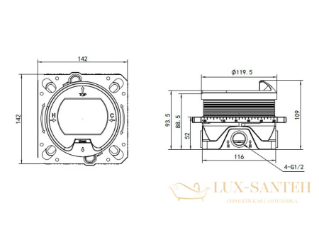 термостат встраиваемый для душа aquame aqm8802cr, на 2 потребителя, хром