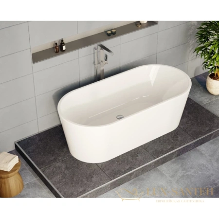 акриловая ванна vitra geo 65370006000 170x80 см, белый