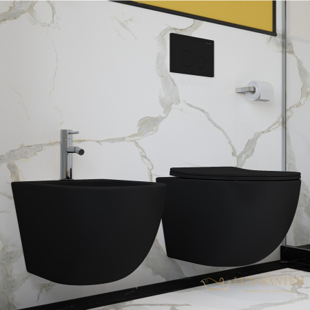 биде подвесное aqueduto ovo, ovo0340, 525*365, черный матовый