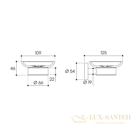 мыльница подвесная aqueduto ponto pon0350, золото шлифованное