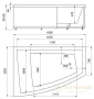 ванна акриловая aquatek оракул 180х125 ork180-0000011 правая, на каркасе, с фр. и бок. экраном и слив-переливом