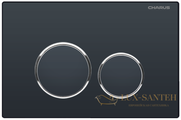 панель смыва charus tm, spazio, fp.330.dw.01, черный матовый