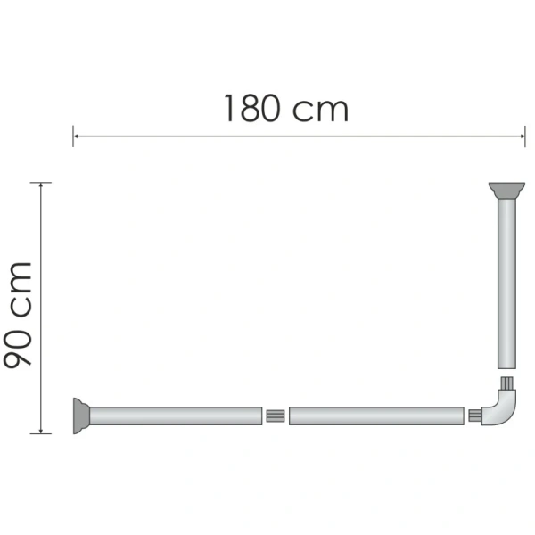 карниз wasserkraft dinkel sc-469018 для ванны 180х90 см, хром