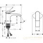 смеситель для раковины 80 hansgrohe vivenis 75012670 без донного клапана