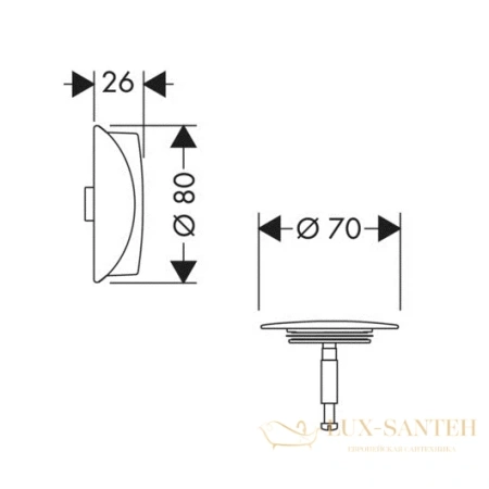 cлив/перелив для ванны hansgrohe flexaplus, 58185340, (внешняя часть) шлифованный черный хром