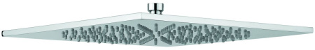 душевая квадратная антикальковая головка из латуни emmevi c06658mm250/cr 250х250 мм подключение 1/2", хром