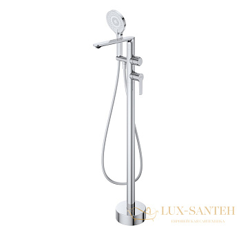 смеситель для ванны напольный cezares lux-vdp-01, со встроенной частью и ручным душем, хром глянцевый