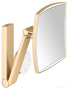 косметическое зеркало keuco ilook_move 17613259002, сенсорное, x 5 кратное увеличение, 5 уровней цвета, свет белый теплый, латунь шлифованная 
