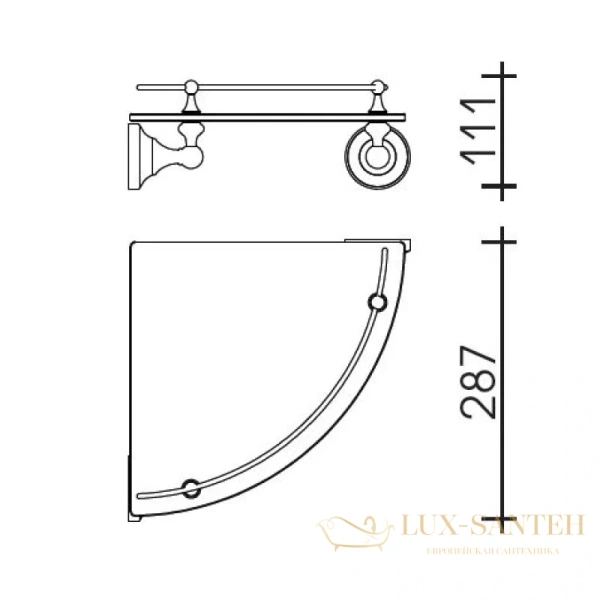 полка стеклянная schein saine chrome 7053048, хром