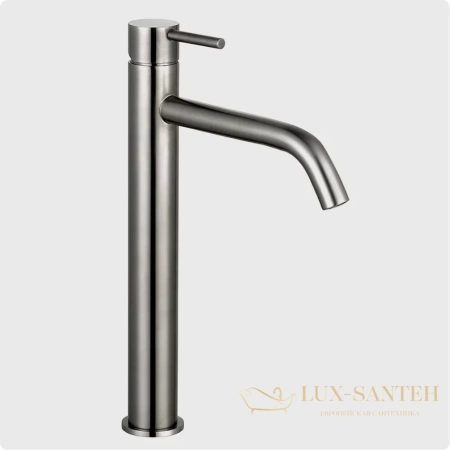 смеситель для раковины aquame siena aqm6214gm, оружейная сталь