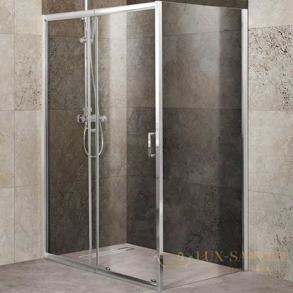 душевой уголок belbagno unique unique-ah-1-100/115-100-c-cr 115х100 см профиль хром, стекло прозрачное