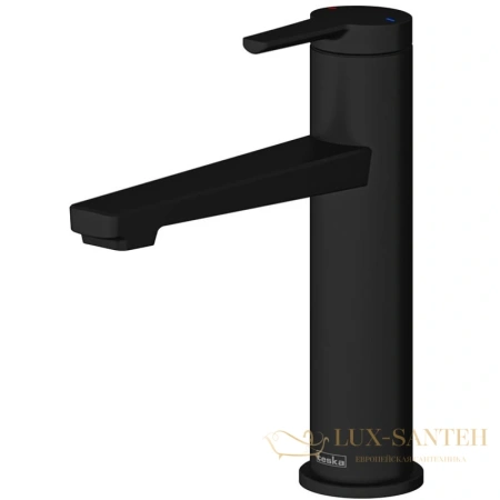 смеситель для раковины teska liva leo e5414 без донного клапана, черный матовый