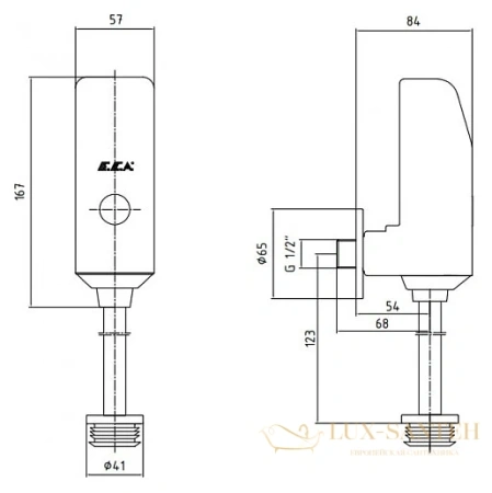 сифон для раковины e.c.a., 102119071ex, цвет хром