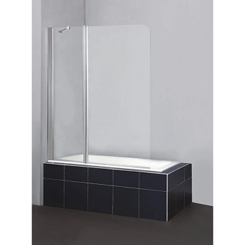 шторка для ванны belbagno sela-v-11 sela-v-11-120/140-p-cr-l 120 см, стекло текстурное