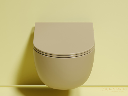 унитаз подвесной ceramica nova modena cn6063mc безободковый, с сиденьем микролифт, капучино матовый