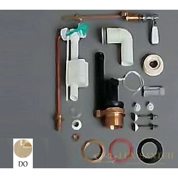 комплект механизма слива simas lante d24oro с боковой ручкой, золотой