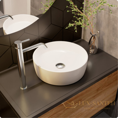 раковина накладная aquame aqm5012, 355 мм, белый глянцевый